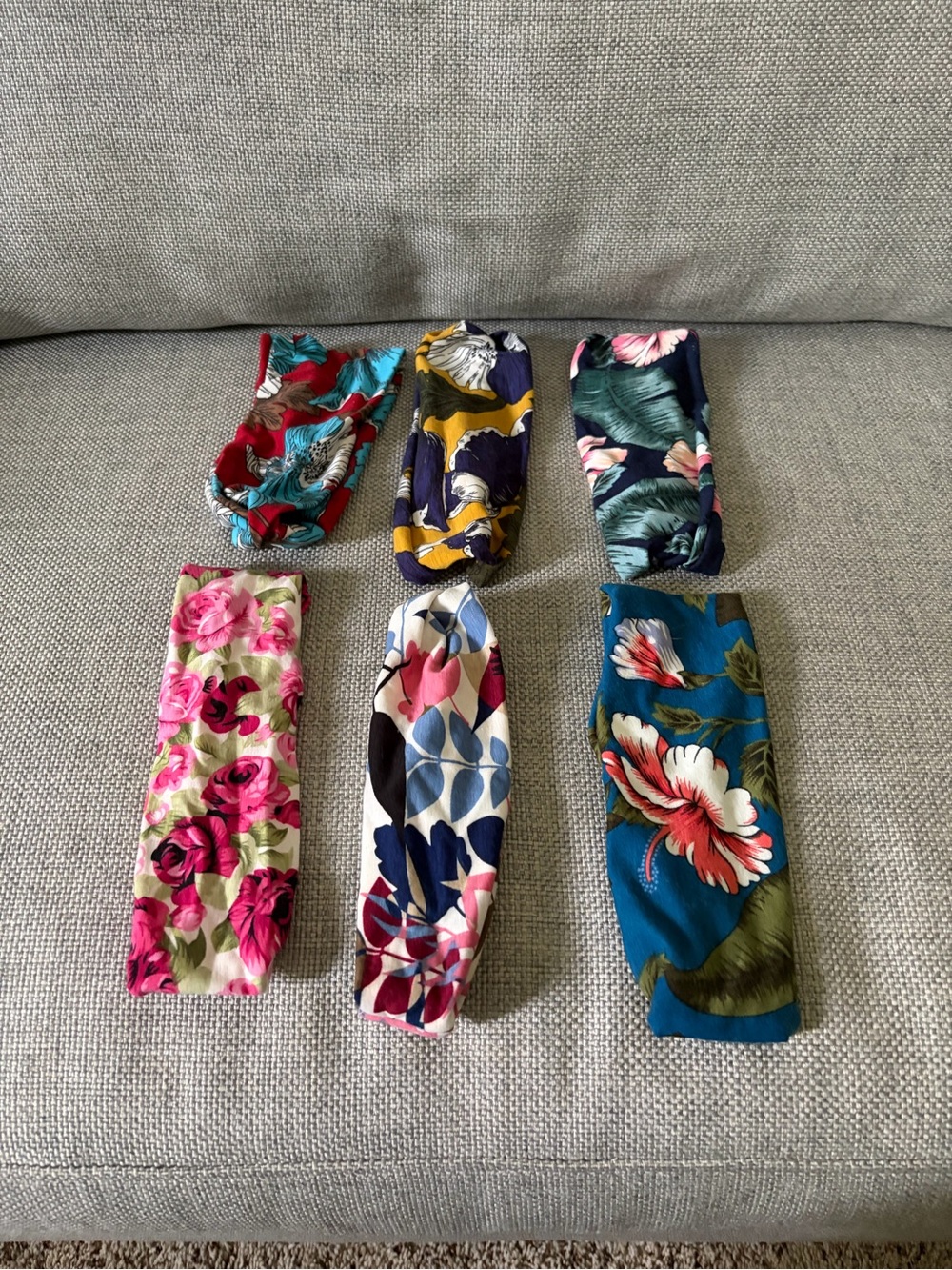 Set of 6 Multicolor Floral Headbands